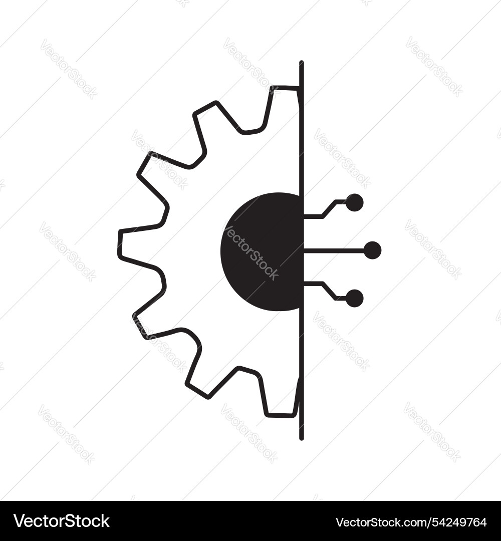 Ai automation gear for efficient processes icon vector image