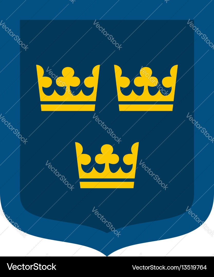 Coat of arms sweden icon flat style Coat of arms sweden icon flat style vector image