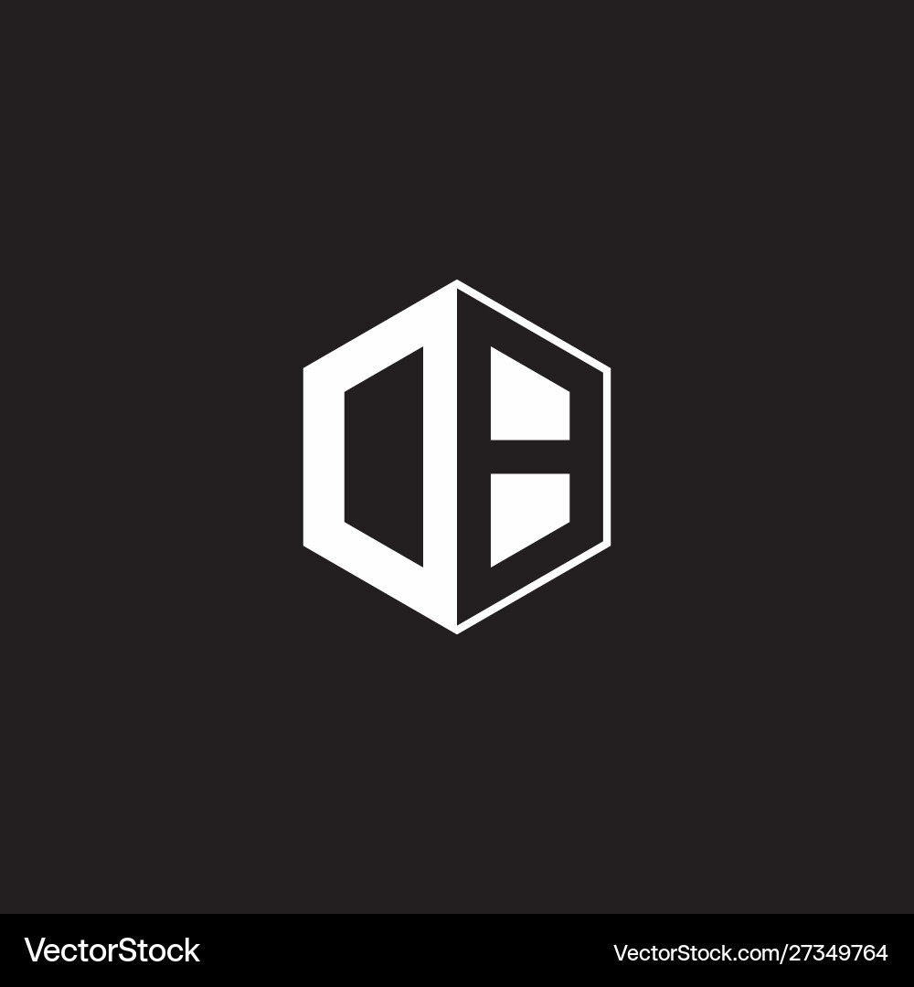 Db logo monogram hexagon with black background vector image