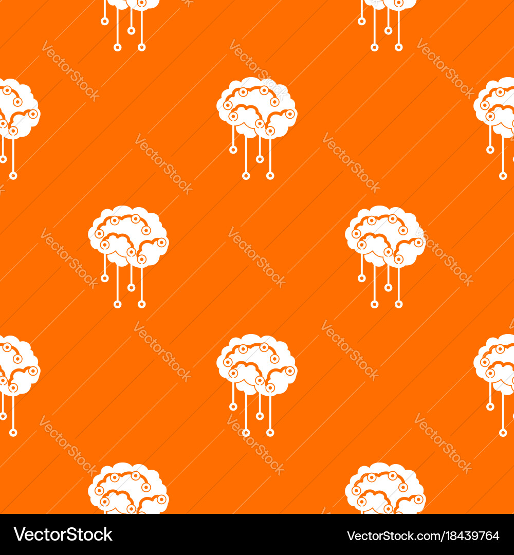 Sensors on human brain pattern seamless vector image