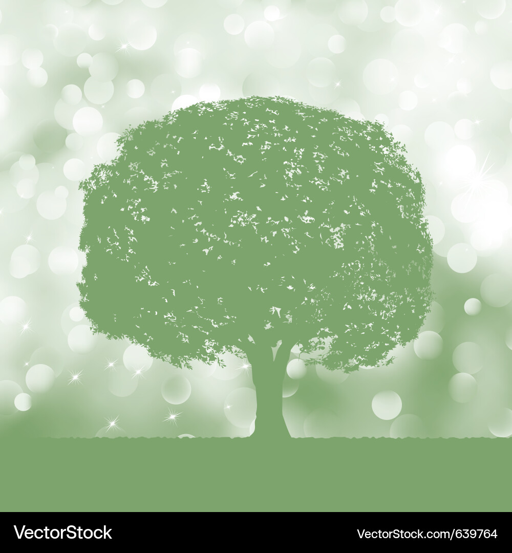 Tree Silhouette with Bokeh vector image