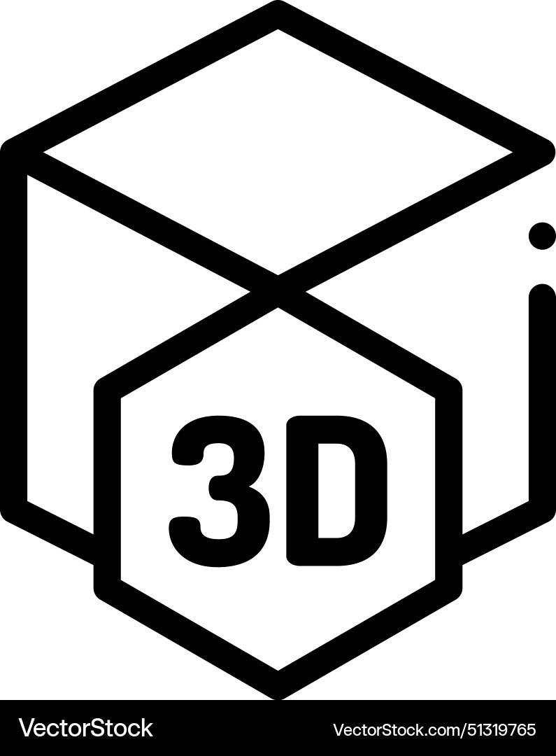 3d cube icon thin linear style design isolated 3d cube icon thin linear style design isolated vector image
