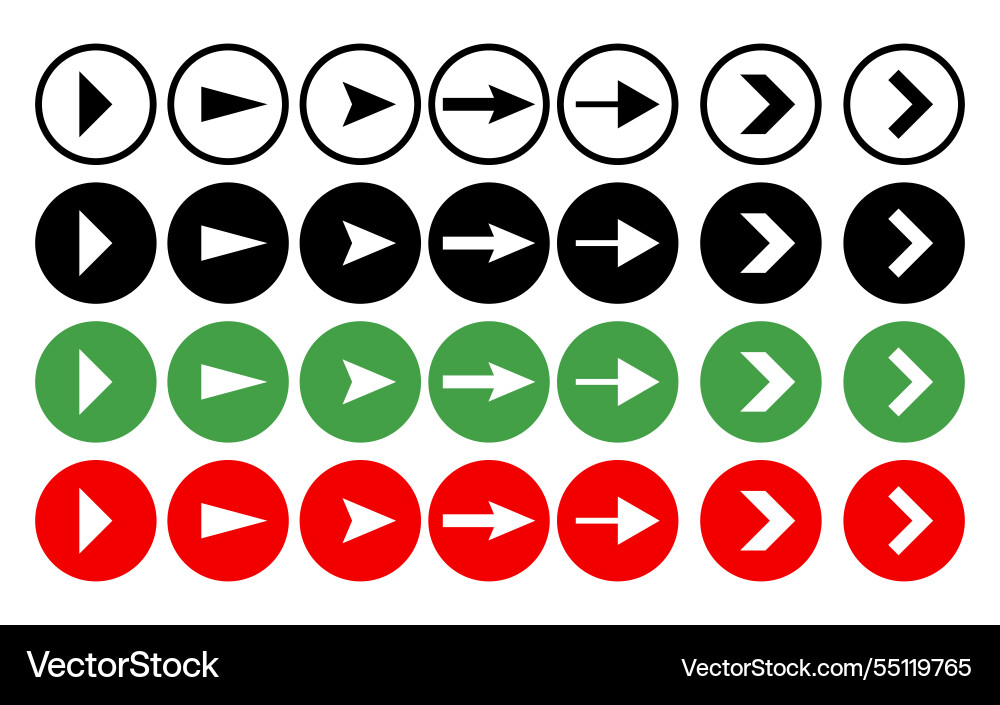 Arrows set arrow icon collection different Vector Image