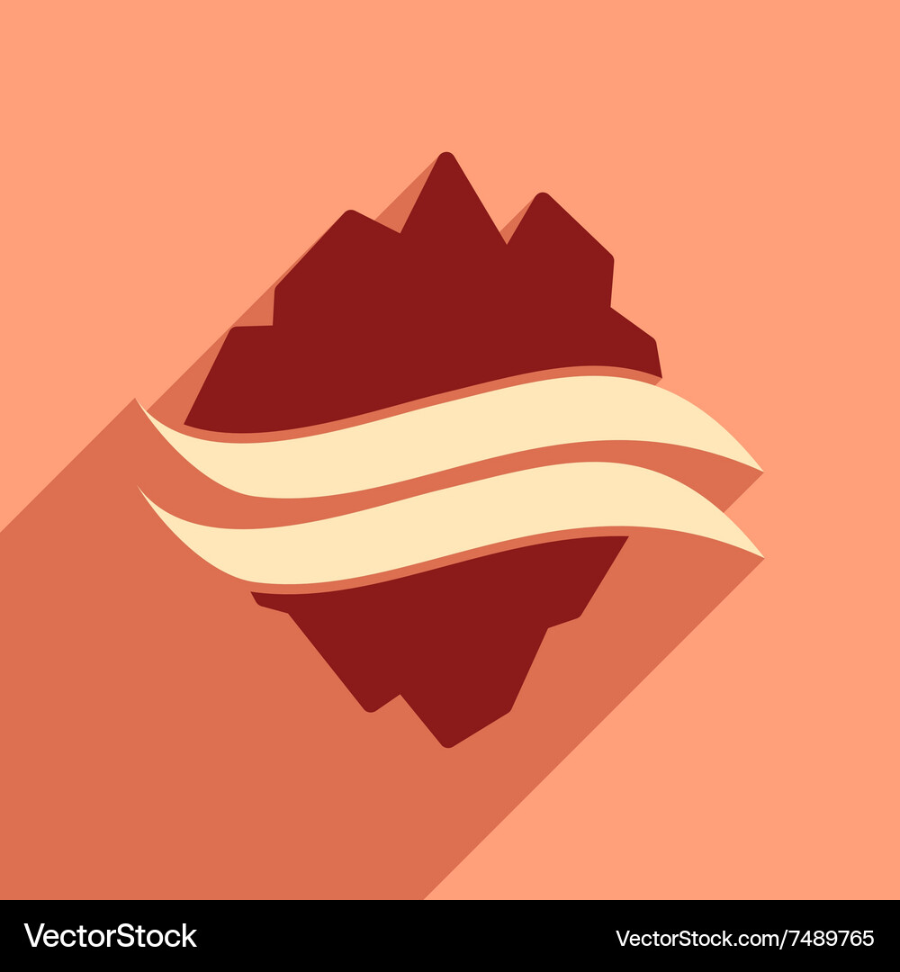 Flat web icon with long shadow map arctic Vector Image