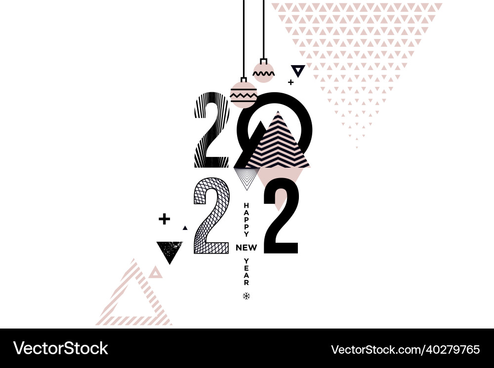 Happy new year 2022 vector image