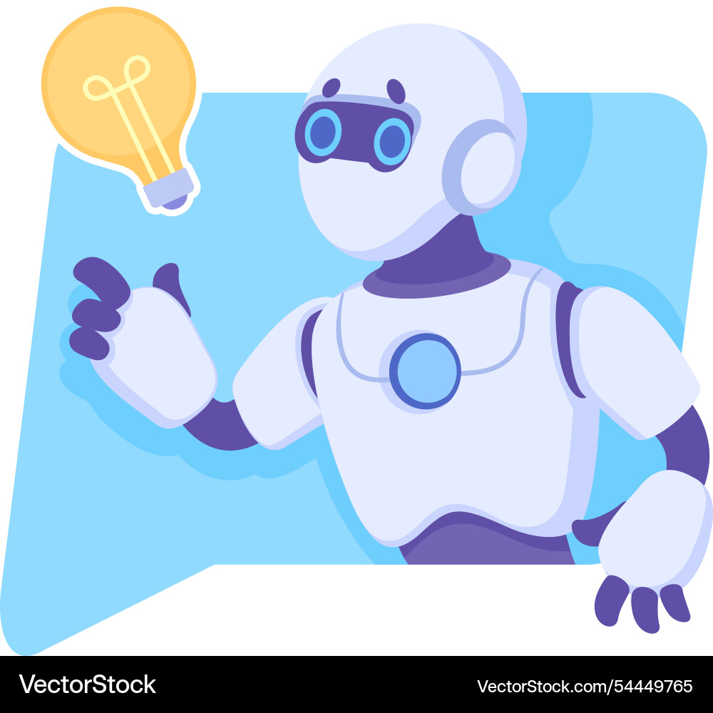 Robot as smart android assistant machine Vector Image