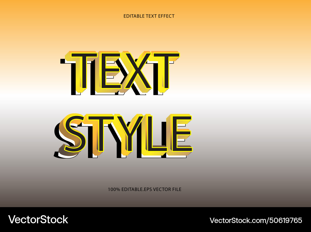 Text style editable effect 3d emboss Text style editable effect 3d emboss vector image