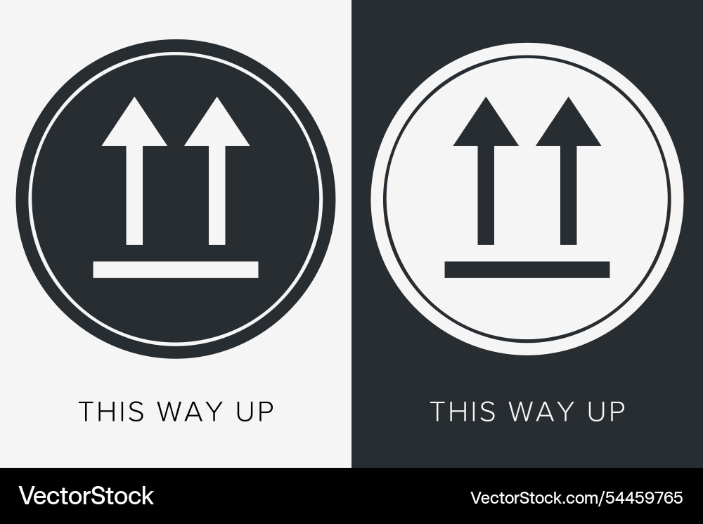 This way up correct orientation indicator This way up correct orientation indicator Vector Image