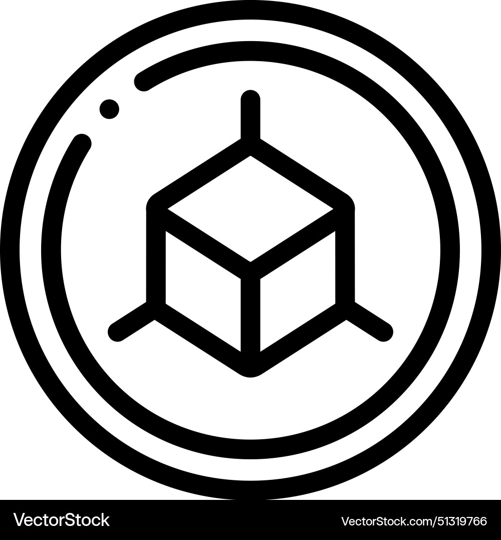 3d cube icon thin linear style design isolated 3d cube icon thin linear style design isolated vector image