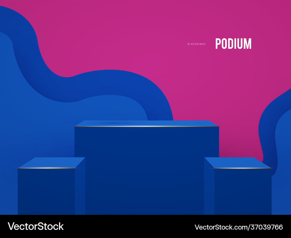 3d podium with wave background realistic minimal 3d podium with wave background realistic minimal vector image