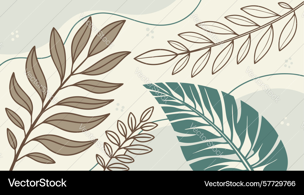 Abstract botanical corner design element Vector Image