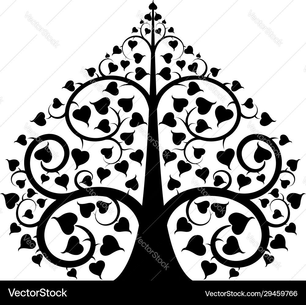 Bodhi tree pattern style Vector Image