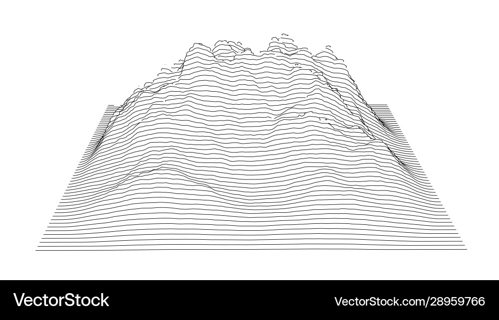 Curve lines in shape part mountain range Curve lines in shape part mountain range vector image