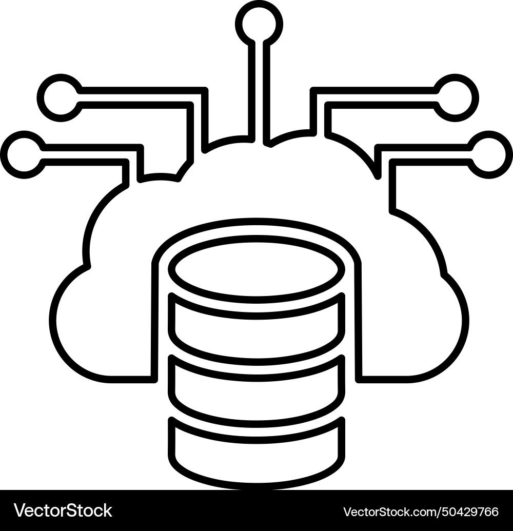 Data database icon line outline design vector image