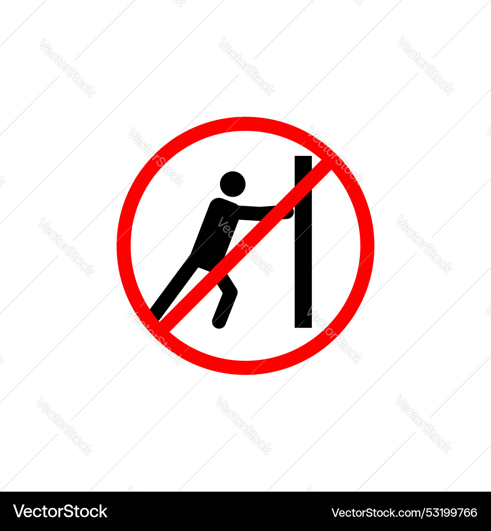 Do not push sign icon set red warning circle Vector Image