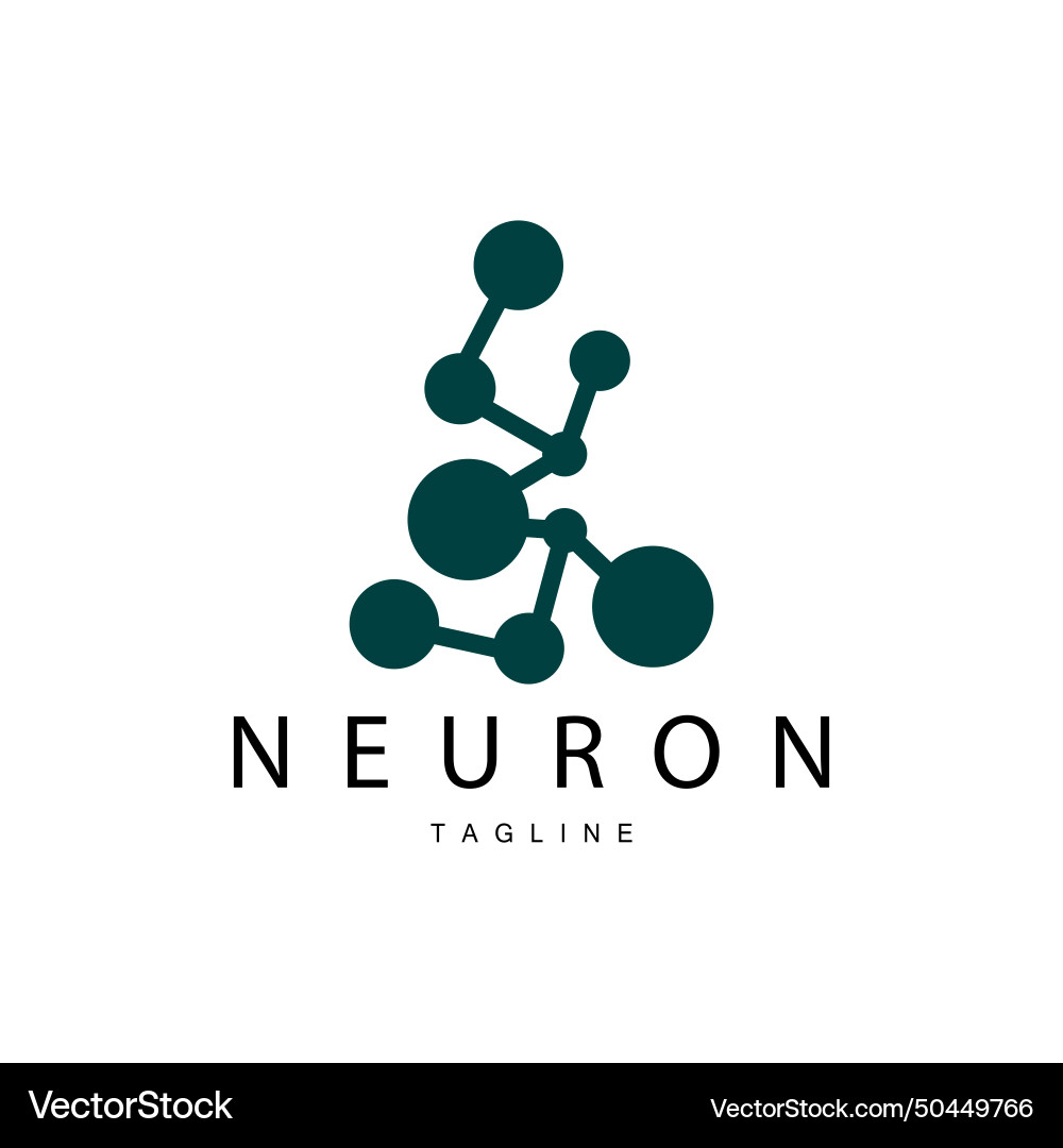 Neuron logo cel dna network and particle Vector Image