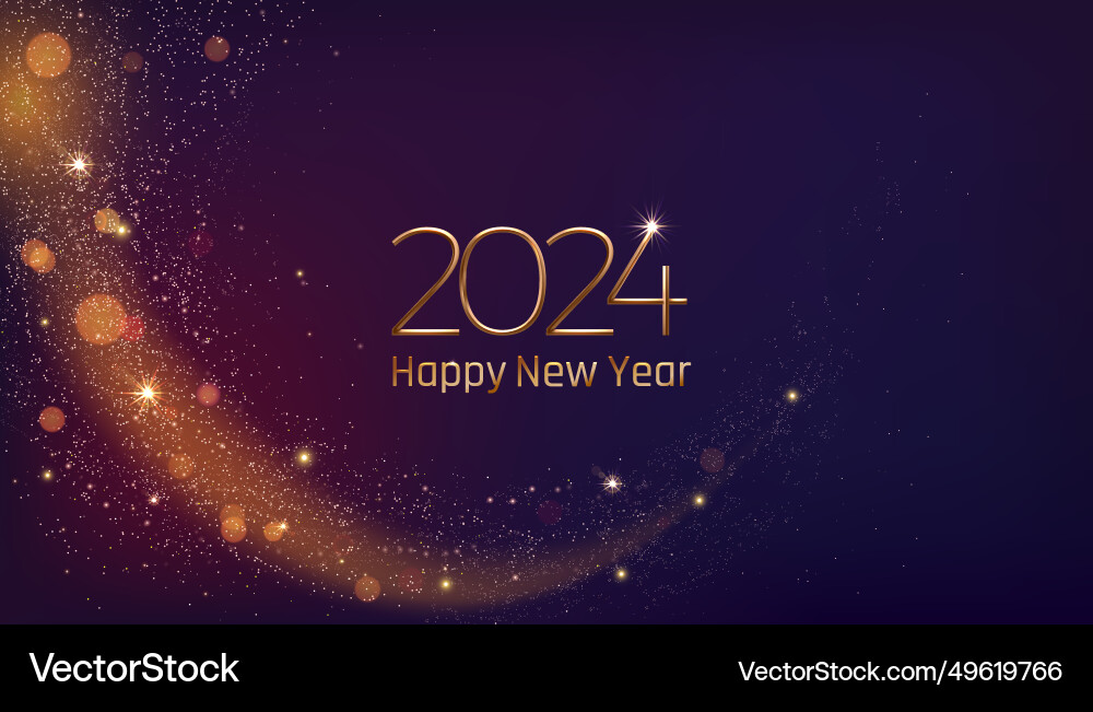 New year background happy 2024 gold glitter New year background happy 2024 gold glitter vector image