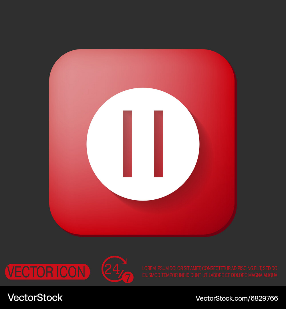 Pause sign web icon on background Vector Image