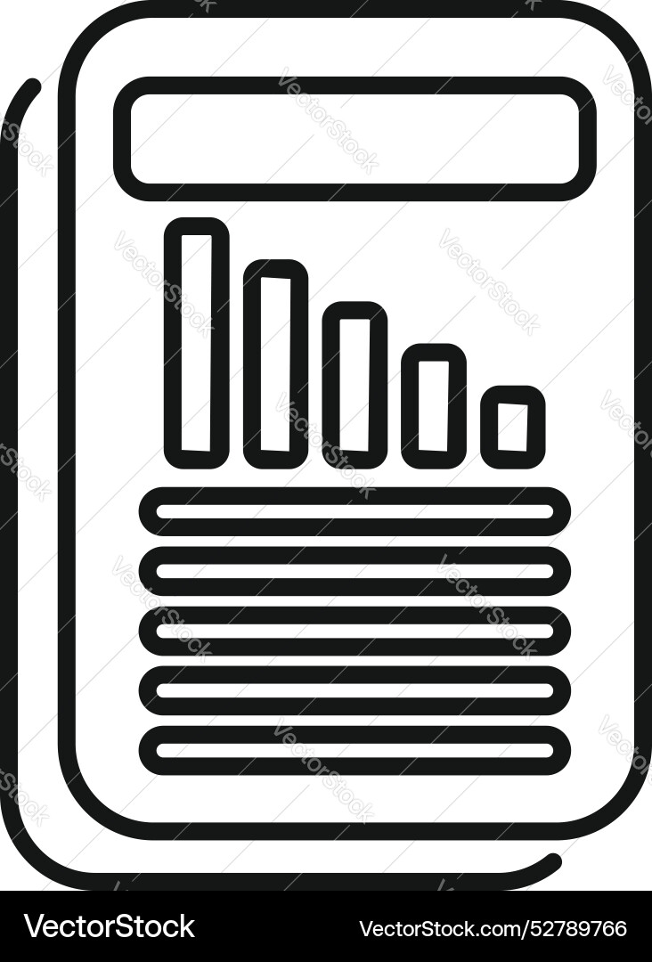 Smartphone showing decreasing bar graph icon Smartphone showing decreasing bar graph icon vector image