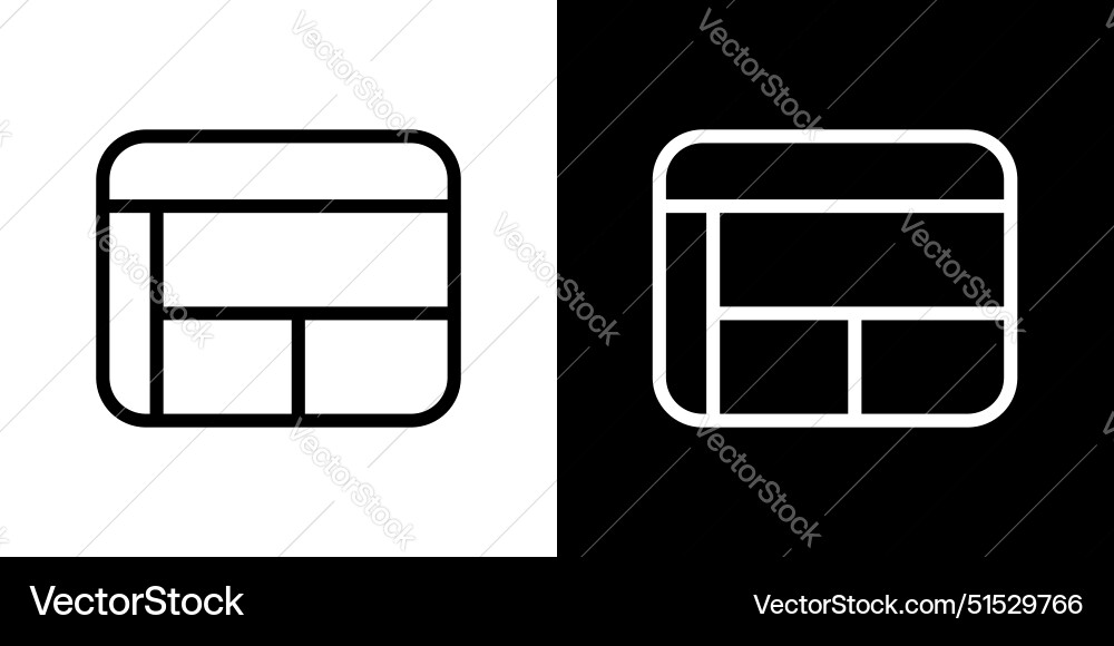 Table layout icon set web excel data symbol Table layout icon set web excel data symbol vector image