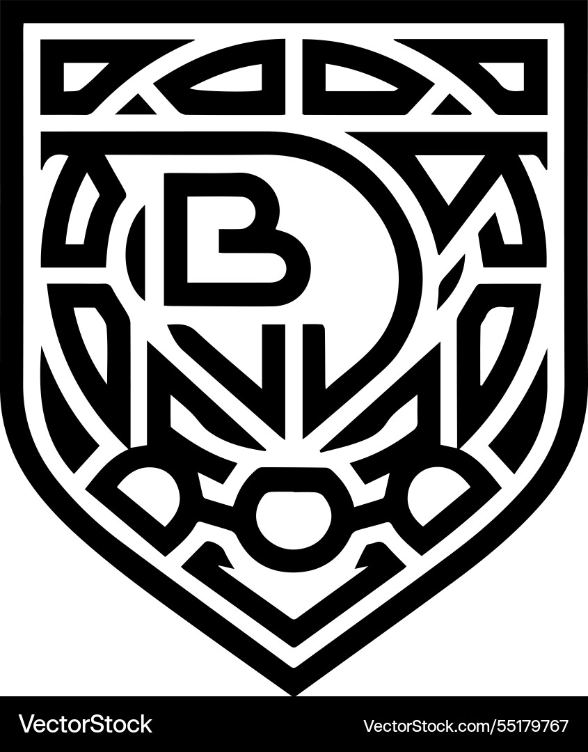A unique shield with the text bd Vector Image