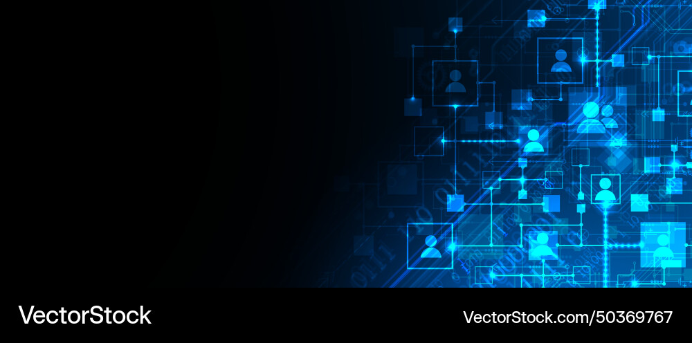 Abstract representation of a computer network Abstract representation of a computer network vector image