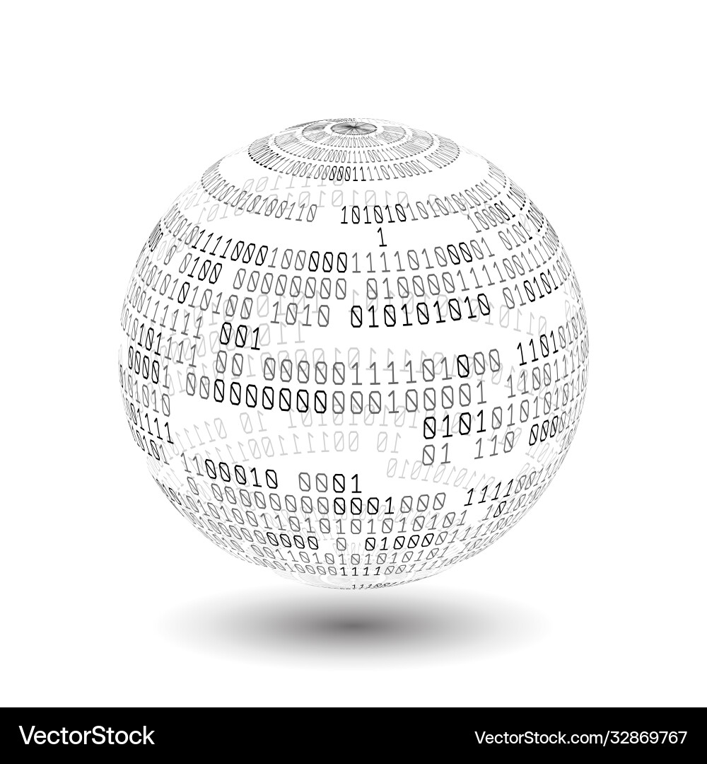 Binary Code Globe vector image