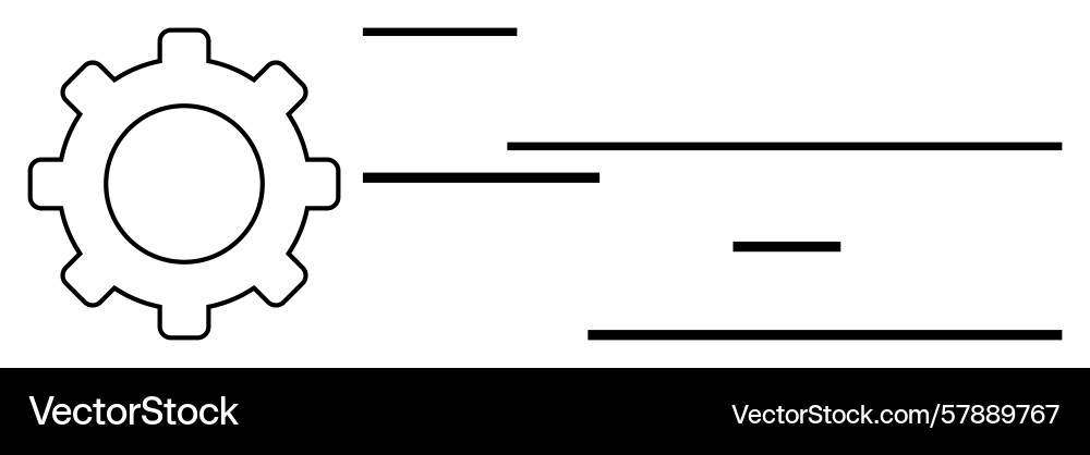 Gear with speed lines motion Vector Image