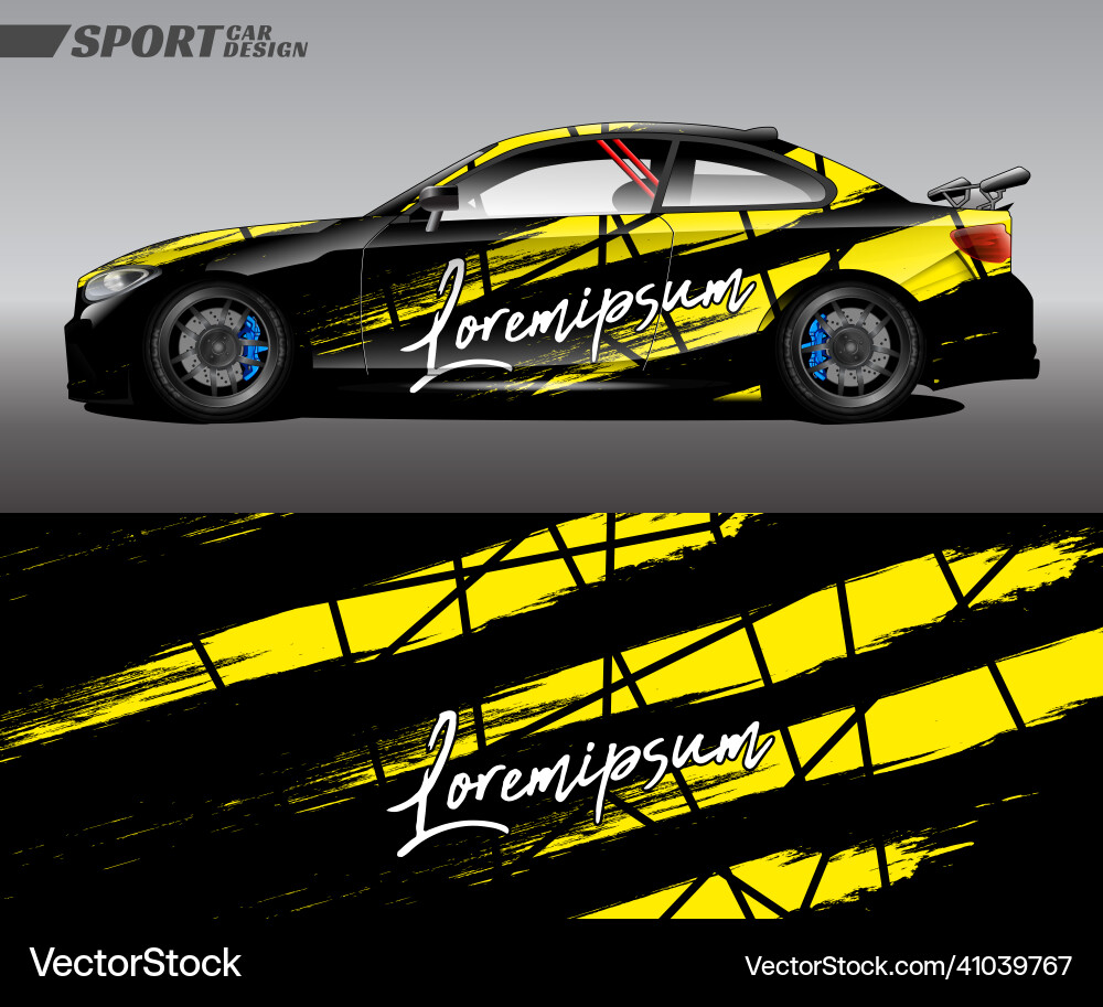 Racing Car Wrap - Dynamic Texture Vector Image