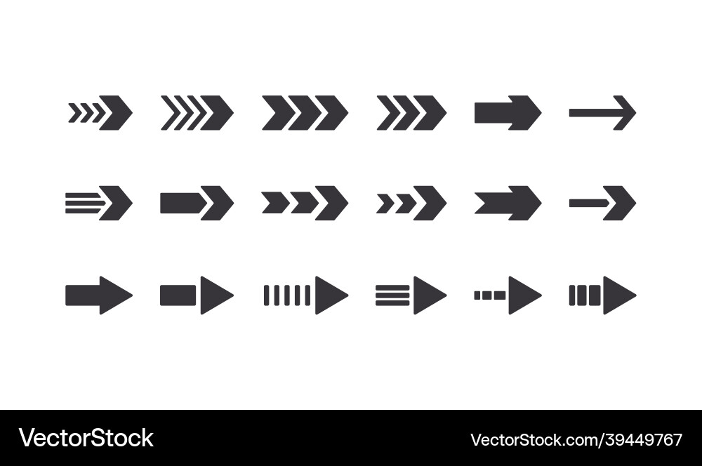 Set of arrow icons graphic design elements Set of arrow icons graphic design elements vector image