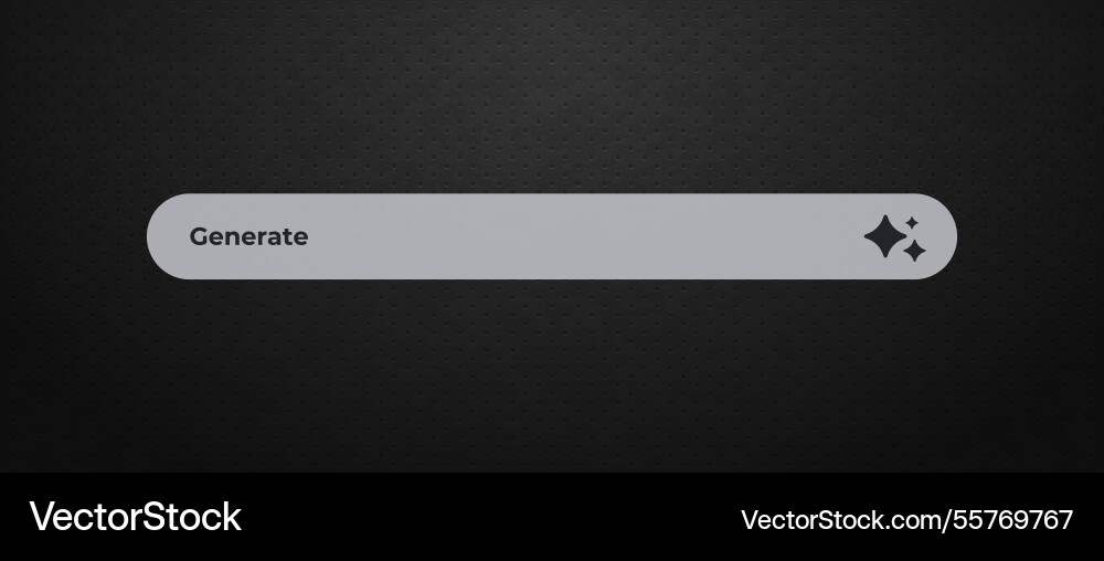 Simple generate button interface with star icon vector image