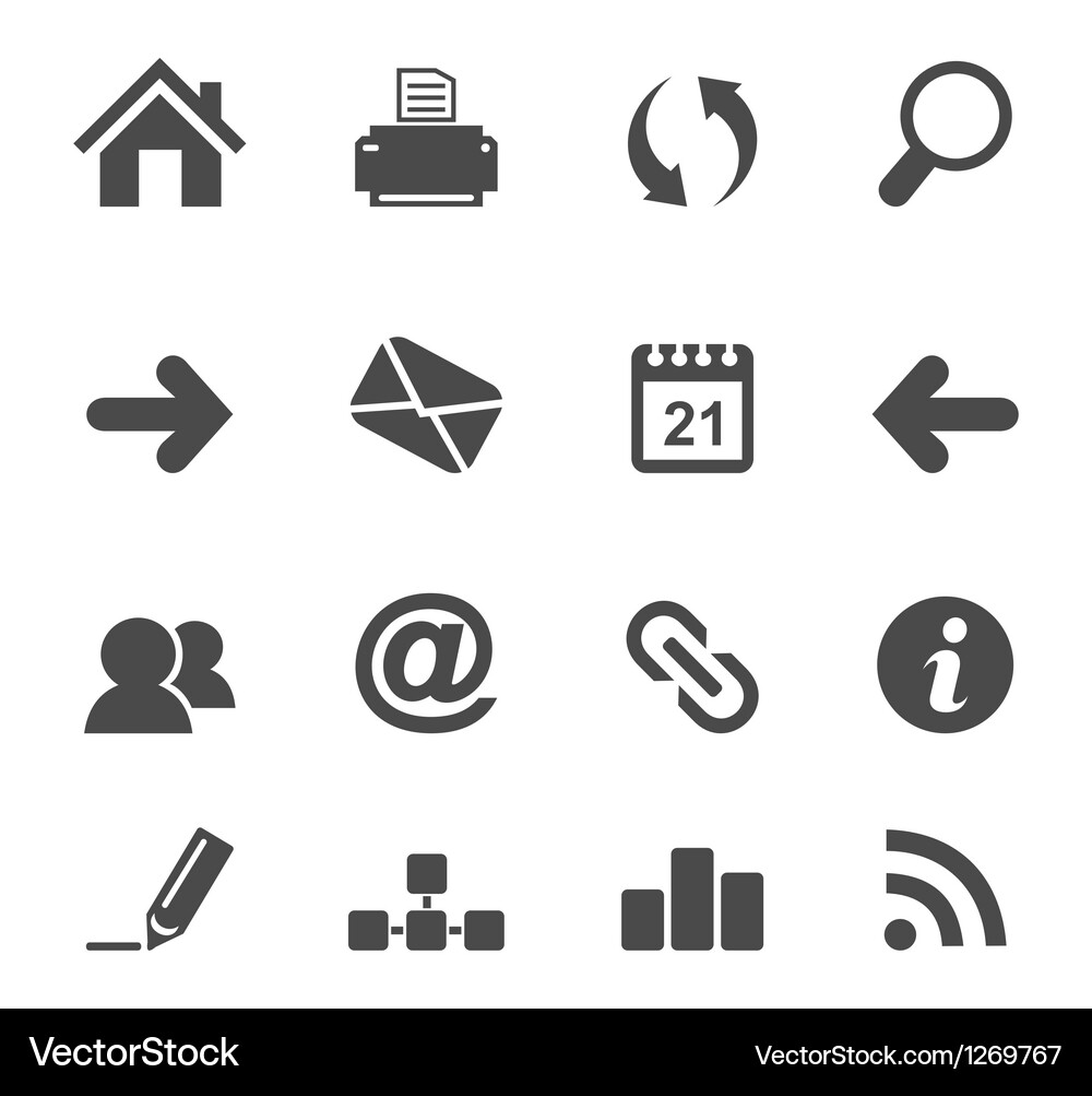 Web & Network Icons Vector Image