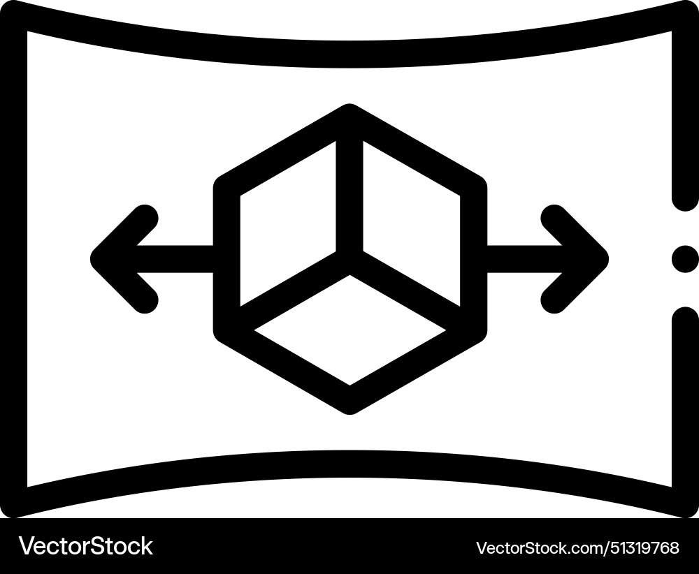 3d display icon thin linear style design isolated 3d display icon thin linear style design isolated vector image