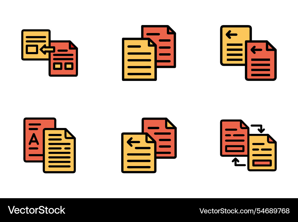 Art style copy icon bundle set design Art style copy icon bundle set design vector image