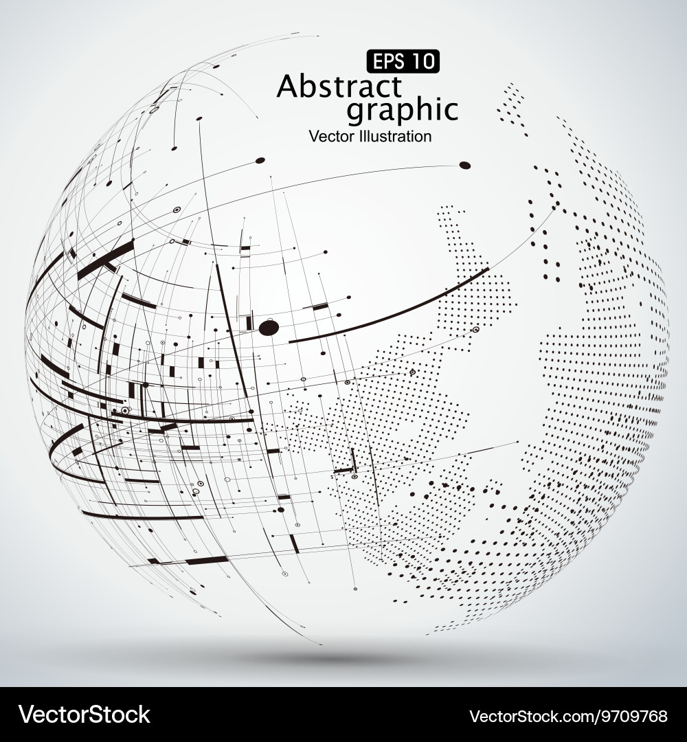Curve constructed the sphere wireframe vector image