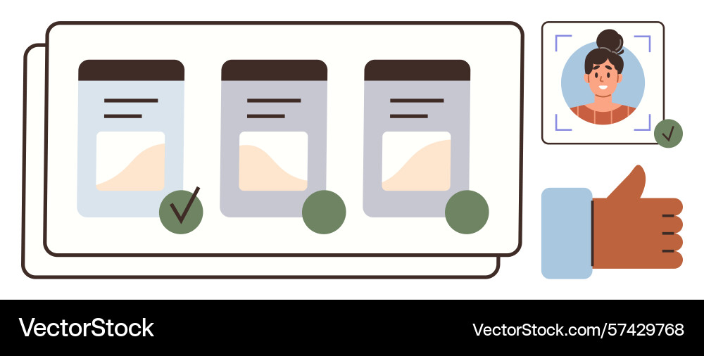 Digital user verification with document review Digital user verification with document review vector image