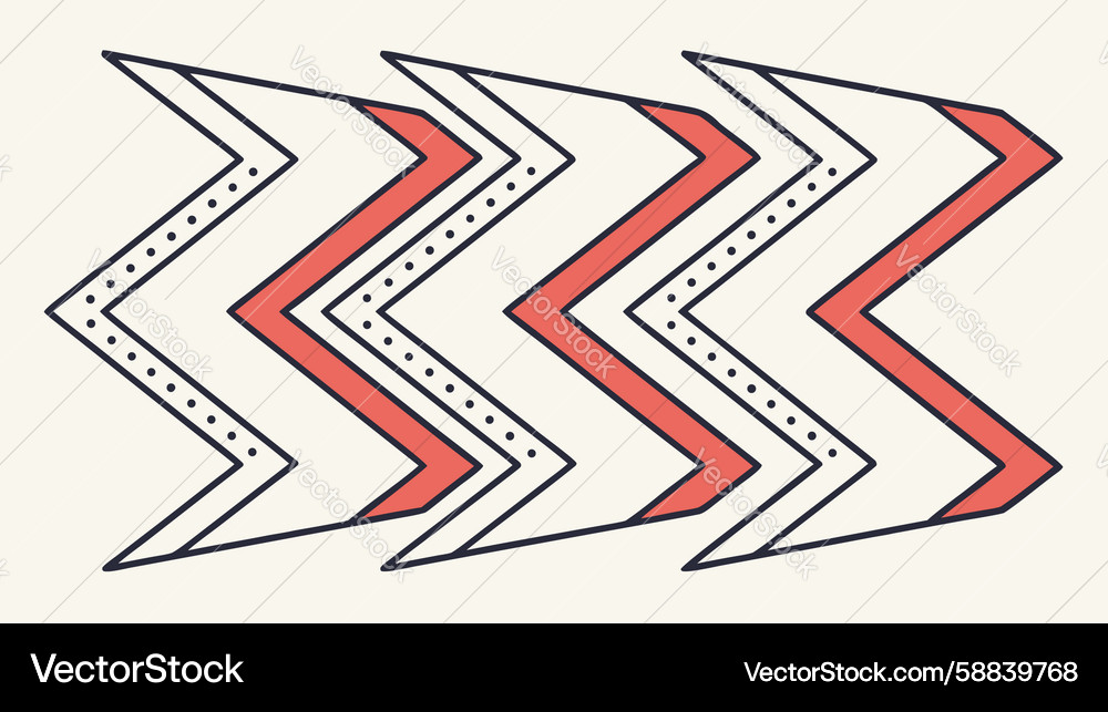 Dynamic zigzag pattern modern decorative border Vector Image