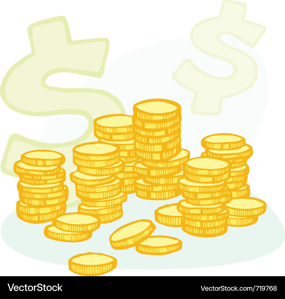 Golden Coin Stacks Vector Image
