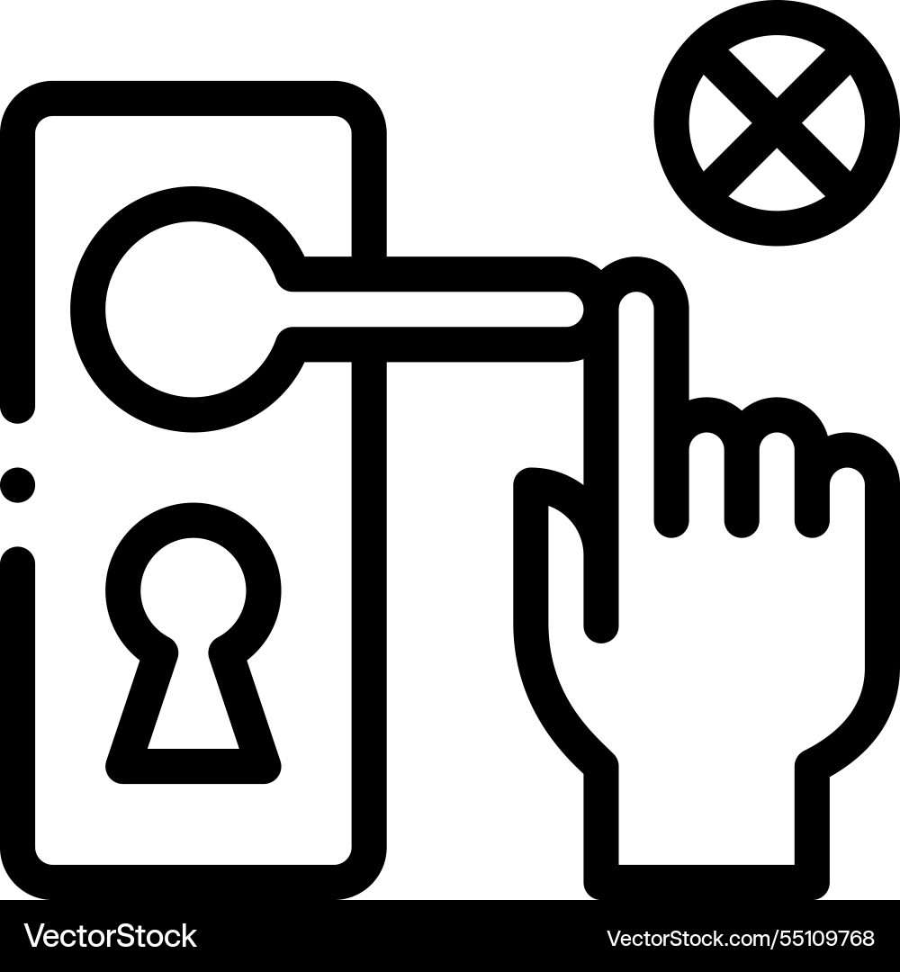 No touch icon thin linear style design isolated Vector Image