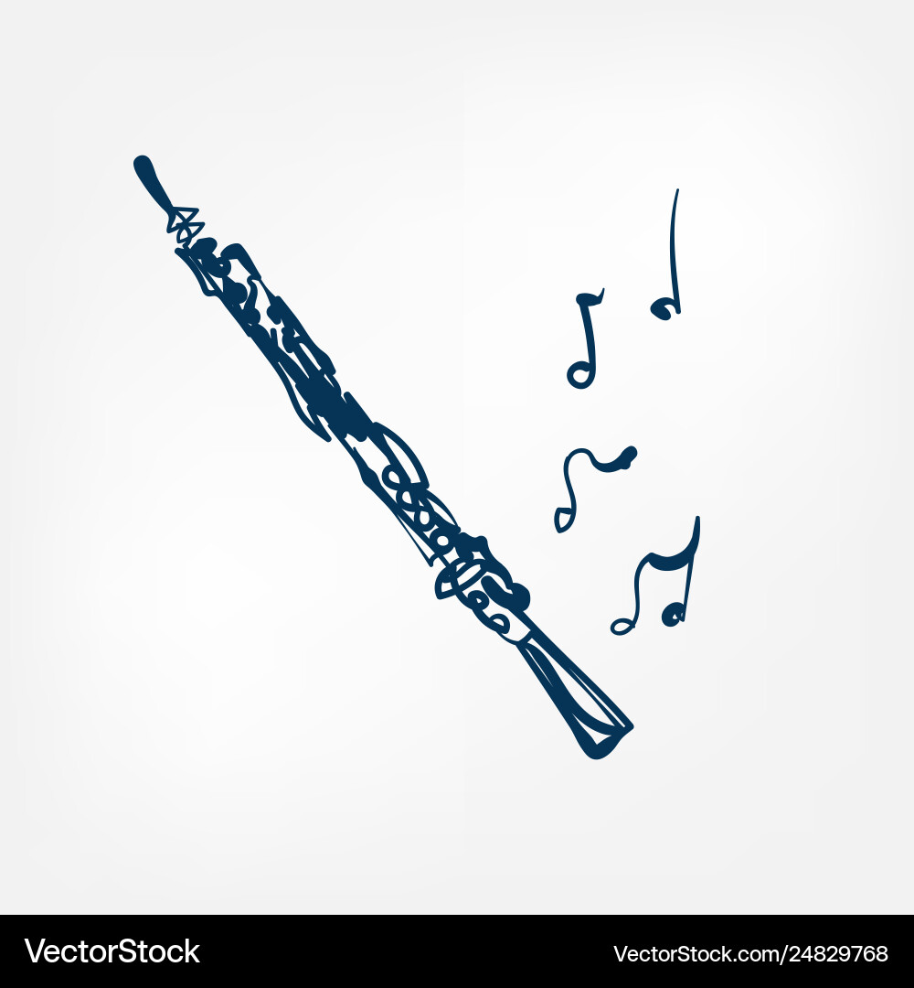 Oboe Sketch - Musical Element vector image