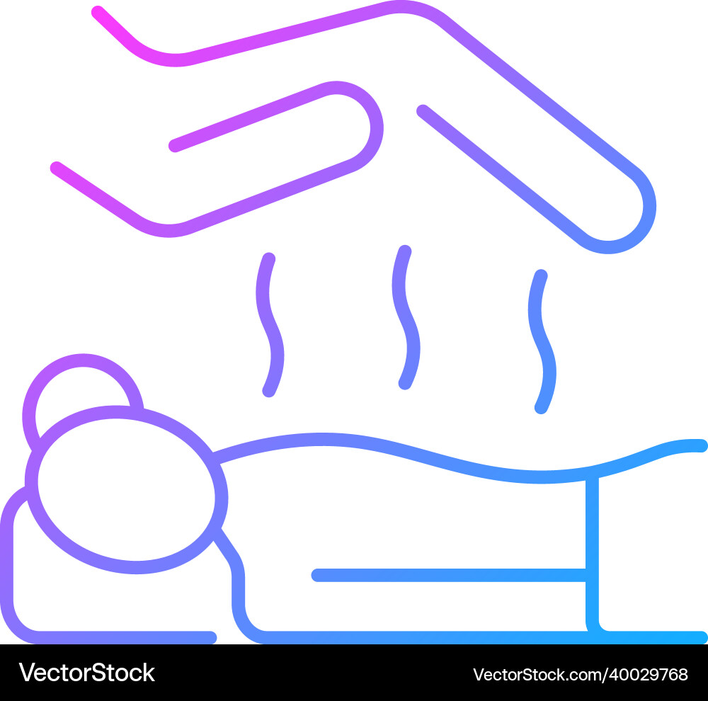 Reiki massage gradient linear icon vector image