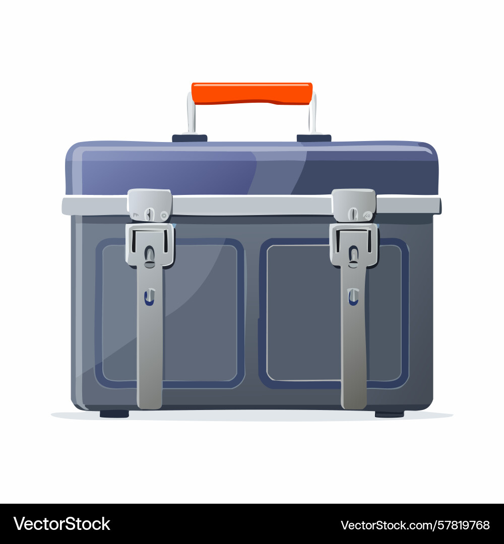 Secure gray storage case with orange handle Vector Image