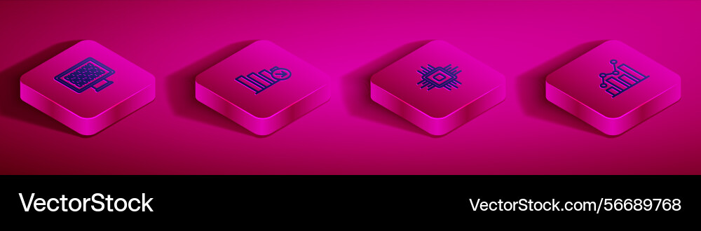 Set isometric line binary code financial growth Set isometric line binary code financial growth Vector Image