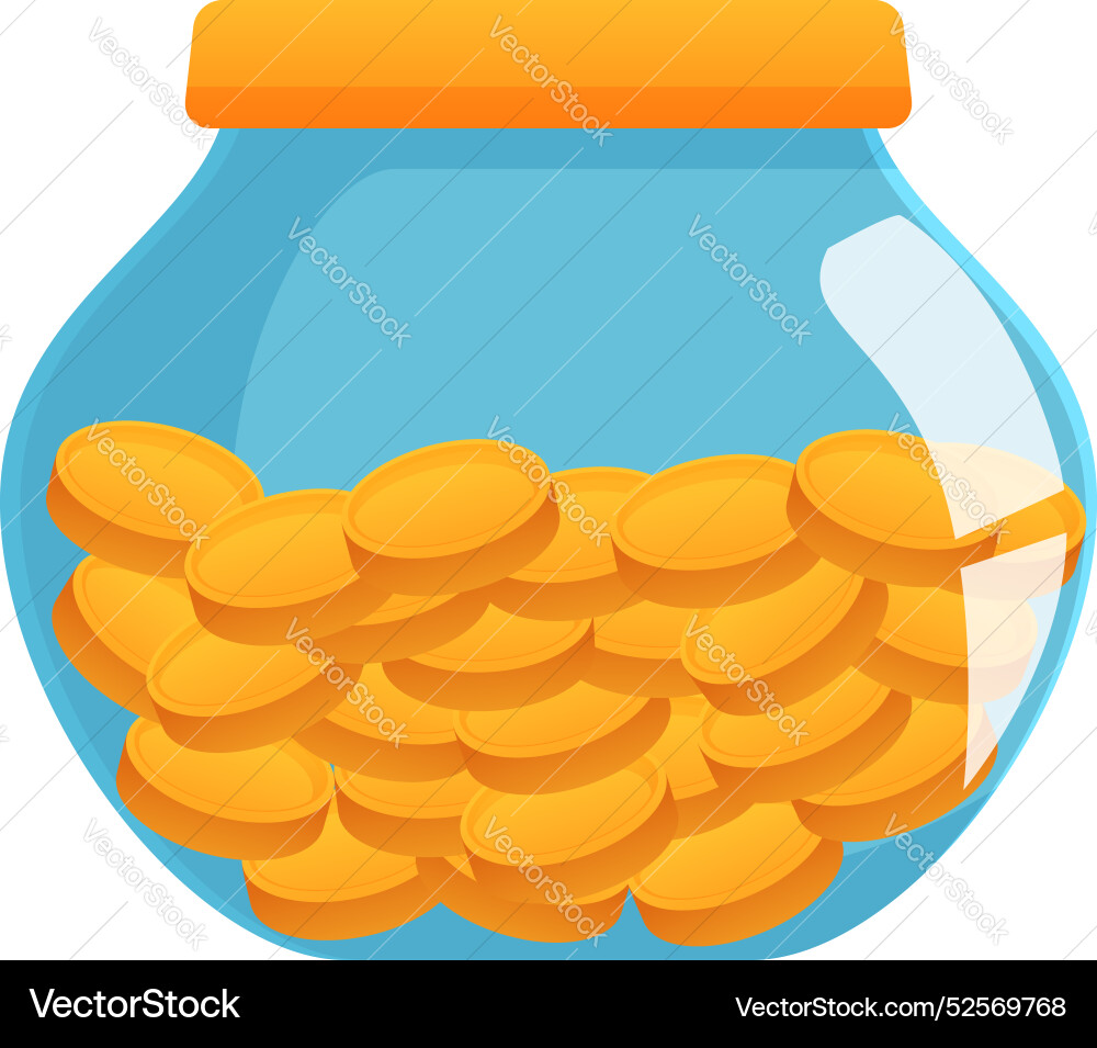 Transparent piggy bank overflowing with gold coins Transparent piggy bank overflowing with gold coins vector image