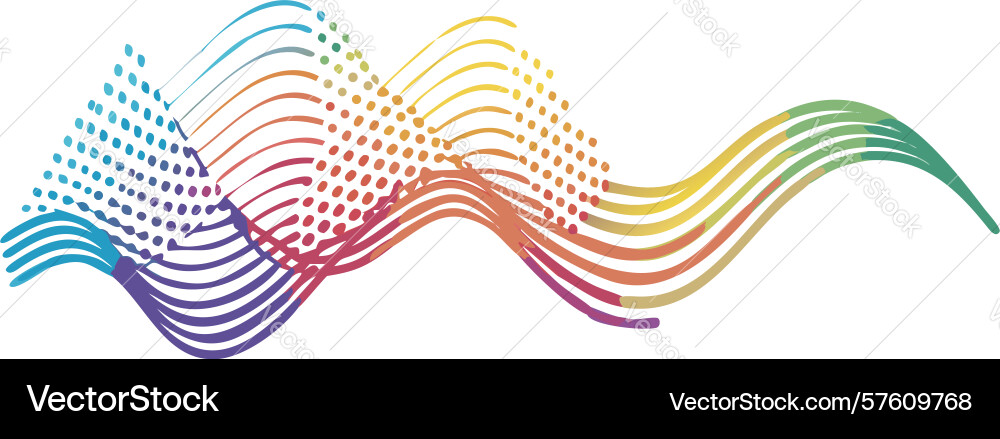 Wavy gradient abstract lines design generative ai vector image