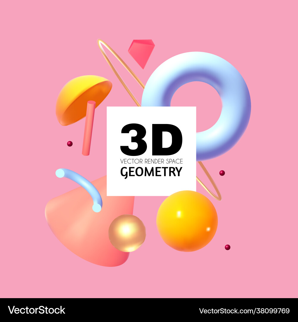 Abstract 3d geometric render background realistic Abstract 3d geometric render background realistic Vector Image