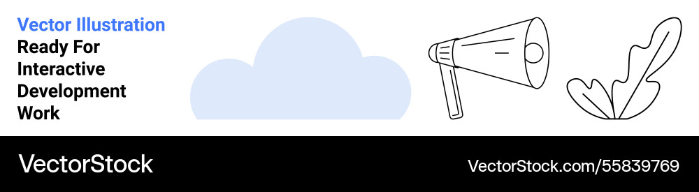 Cloud-Megaphone und Blattelemente repräsentieren Cloud-Megaphone und Blattelemente repräsentieren vektorbild