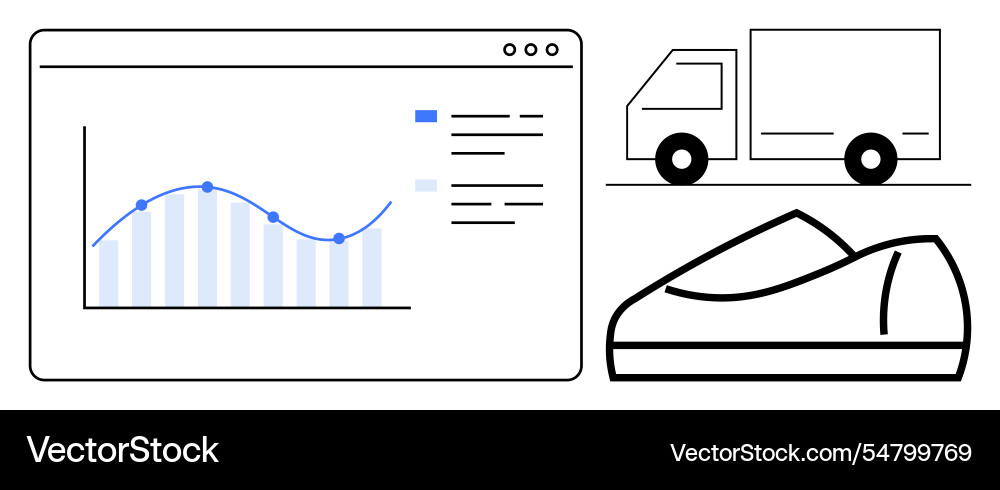 Datenanalyse Dashboard mit Liniendiagramm Datenanalyse Dashboard mit Liniendiagramm vektorbild