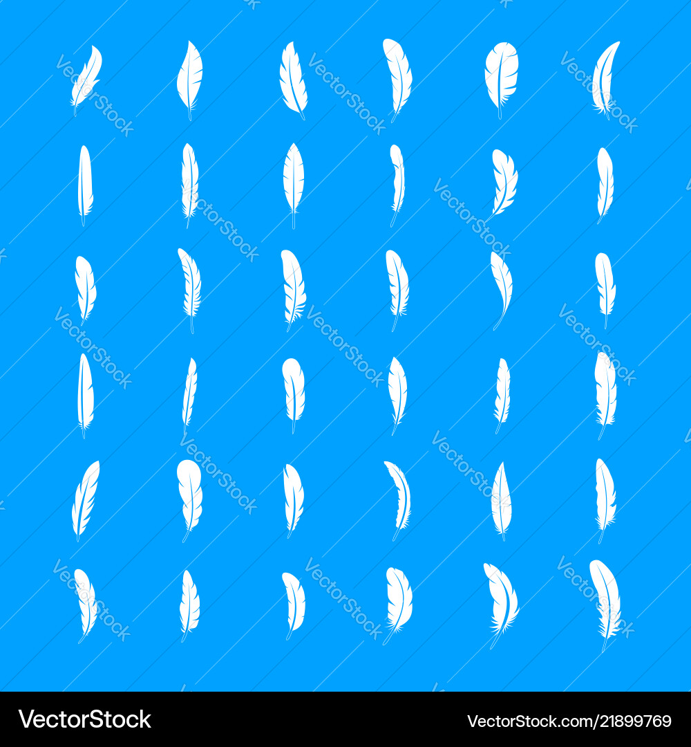 Ink feather icon set simple style Ink feather icon set simple style vector image