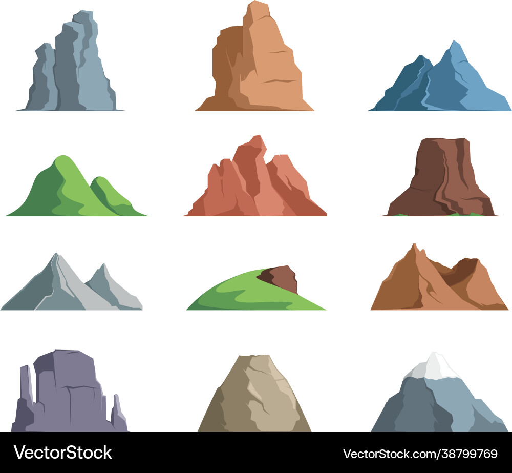 Mountains outdoor symbols for tourists travellers Mountains outdoor symbols for tourists travellers vector image